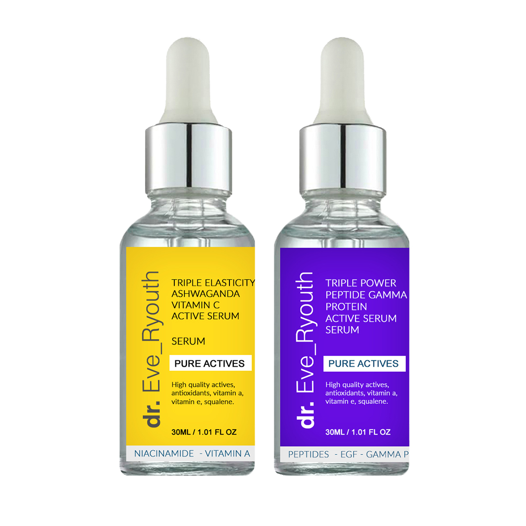Triple Elasticity Ashwaganda Vitamin C Powerful Active Serum 30ml + Triple Power Peptide Gamma Protein Active Serum 30ml Image