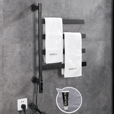 H Quality Bathroom Electric Bath Towel Warmer Heating Shelf Rack Dryer Rotatable Digital Display