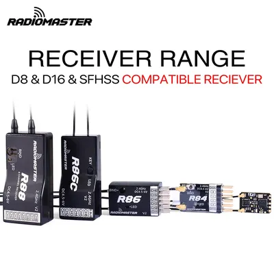 Hot RadioMaster R81 R84 R86 R86C R88 R161 R168 2.4GHz Over 1KM SBUS Nano Receiver Compatible FrSky