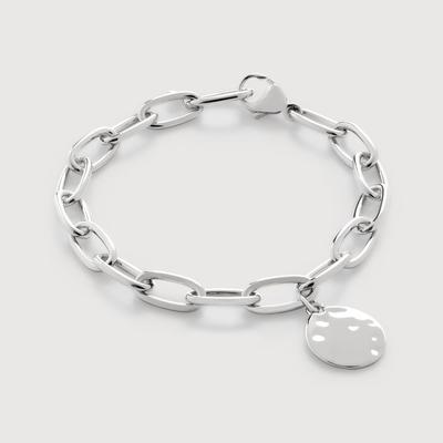 Sterling Silver ID Oval Charm Bracelet