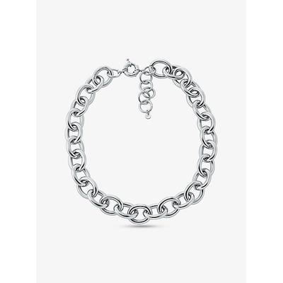 Michael Kors Large Precious Metal-Plated Brass Chain Link Necklace Silver One Size