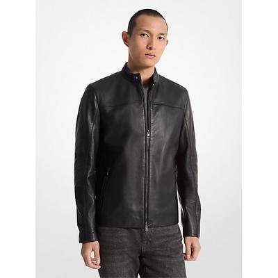 Michael Kors Leather Racer Jacket Black XS