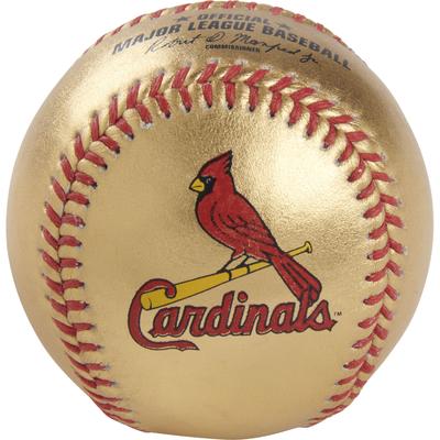 St. Louis Cardinals Rawlings Baseball aus goldenem Leder Image