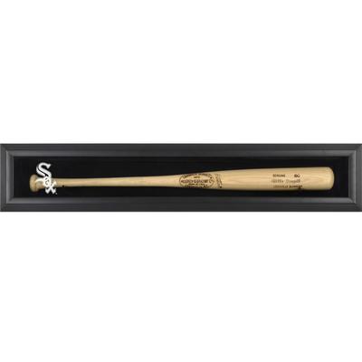 Wandmontierte Vitrine mit Logo der Chicago White Sox, gerahmt, für einen einzelnen Schläger, Schwarz Image