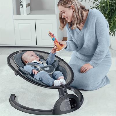 TEMU For Infants, Aluminum Infant Chairs With 10 Preset , 5 Point Harness Belt, 5 Speeds And Remote Control - Portable Baby Chairs For Indoor And Outdoor As & Christmas Gift