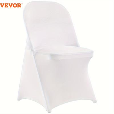 TEMU Vevor 30 Pcs White Stretch Spandex Chair Covers - Ideal For Weddings, Parties, Dining, And Banquets - Universal, Washable Slipcovers For Folding Chairs - Elegant Event DÃ©cor