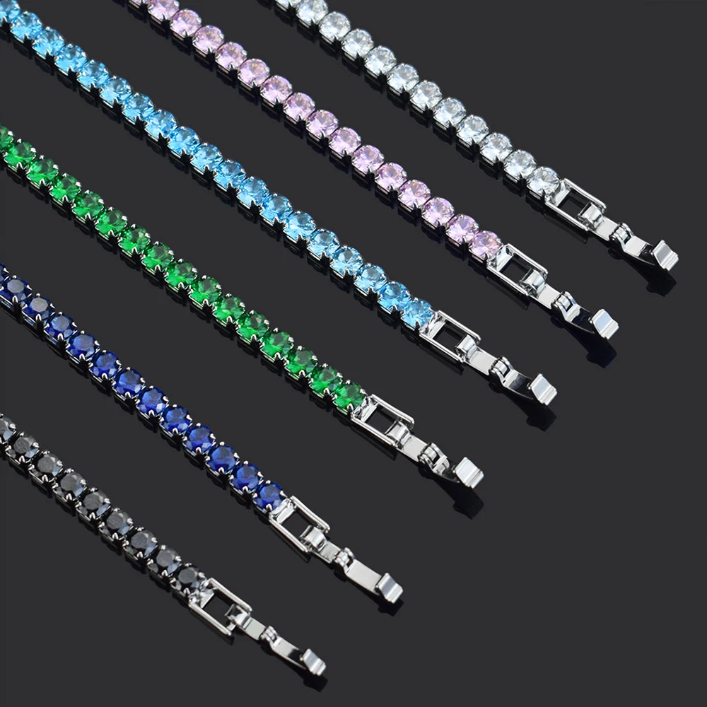 Bracciale tennis con zirconi micro-intarsiati da 4 mm per donna 2025 Nuovi bracciale da uomo Homme Accessori per gioielli all'ingrosso