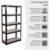 5 Tier Garage Shelving Unit Large Heavy Duty Storage Racking Shelf Boltless Rack, Black