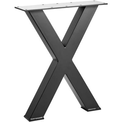 Bankgestell X-Form Stahl schwarz matt Profil: 50 x 50 mm Höhe: 420 mm Tiefe: 345 mm Tischgestell Image