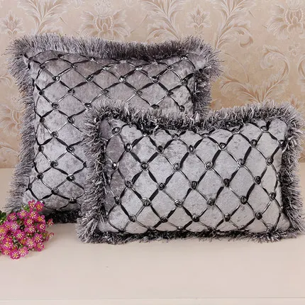 Bestickt schwarz Europäischen stil Kissen Abdeckung Hause Schmücken Kissen Fall Büro Sofa Kissen Abdeckung Image
