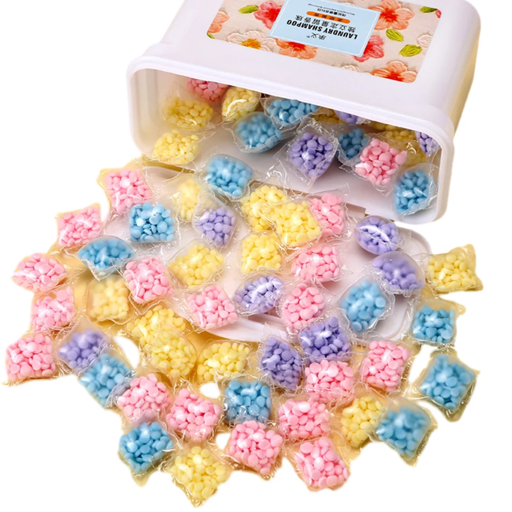 100 Stück Waschmittel flüssige Kapsel Kugel anti statische Wasch kleidung Duft perlen Haushalts reinigungs werkzeuge Image