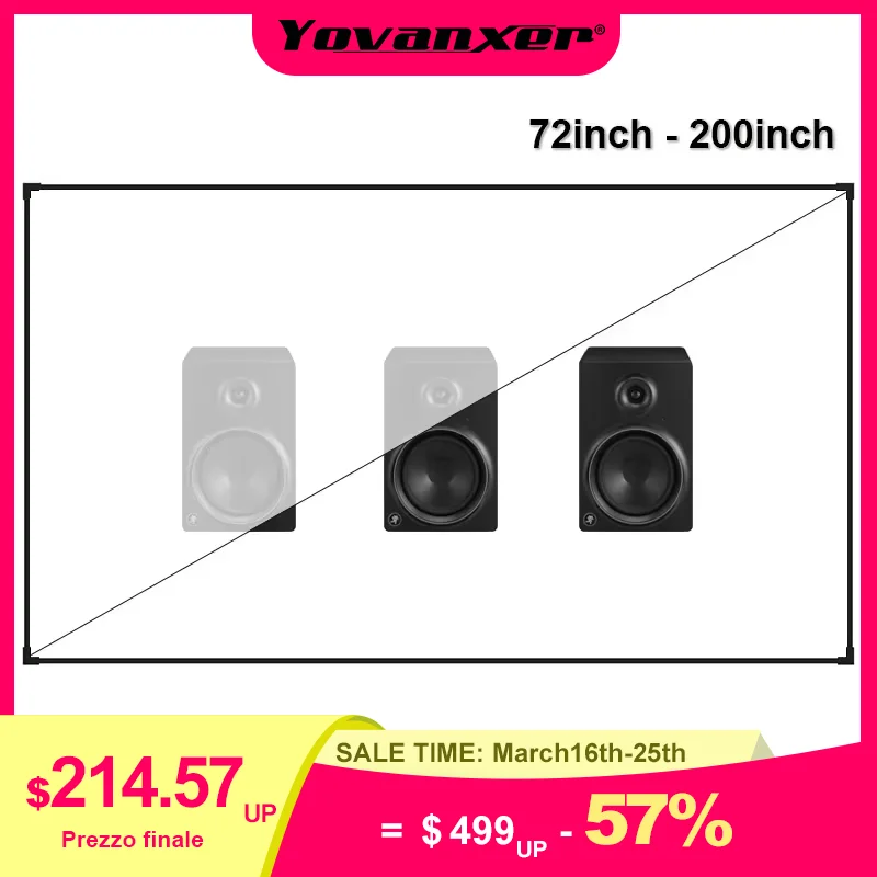 Akustisch Schalldurchlässige Projektionsleinwand mit Schallabsorbierendem Gewebe Perforierter Aluminium-Festrahmen Wandmontage 1cm Rahmen Image