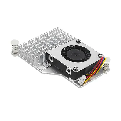 Pwm drehzahl verstellbarer Lüfter schwarz silber blau Kühler für Himbeer pi 5 Aktiv kühler Aluminium Image
