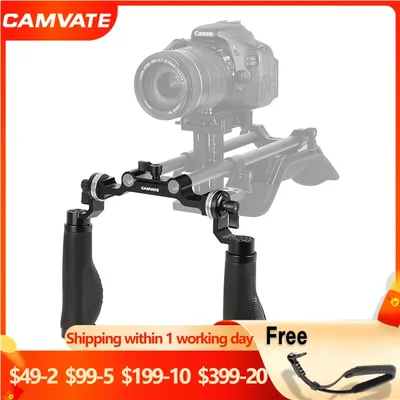 Camvate dslr griff griff mit 15mm stangen klemmen adapter & arri rosetten halterung für dslr kamera schulter rig 15mm stangen stütz system
