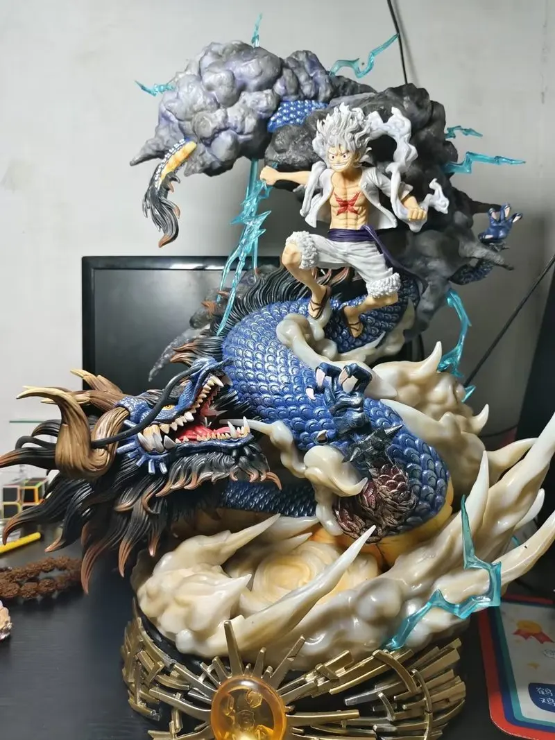 24 cm Anime One Piece Ruffy Vs Kaidou Figuren Ruffy Gear 5 Statue Nika Ruffy Figur Gk Figur Modell Puppe Ornament Spielzeug Geschenke Image