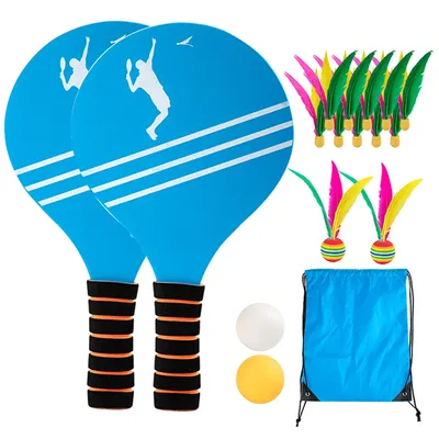 Beach Tennis and Badminton Racket Paddle Set Paddle Ball Jazzminton Game Summer Open Spaces Park