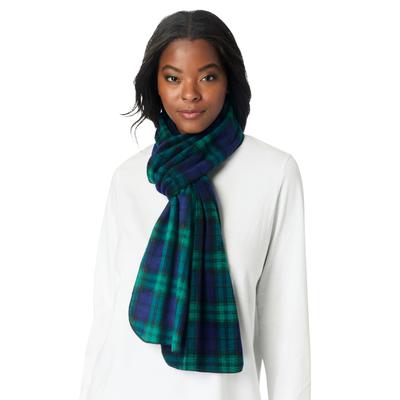 Women's Microfleece Scarf by Accessories For All in Evening Blue Plaid