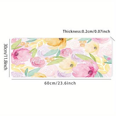 TEMU Boho Watercolor Flowers Large Gaming Mouse Pads Pink Floral Office Desk Mat With Non-slip Rubber Base, Stitched Edge Mousepad For Work, Game, Home Christmas Thanksgiving Gift