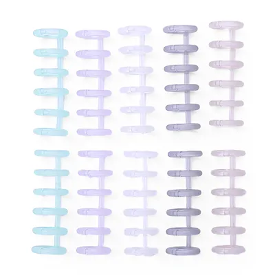 KW-trio Binding Spine Combs 6Holes Loose Leaf Binder Album Rings for DIY Notebook Photo Album Calendar 12mm/0.5in Spine Diameter