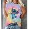 Disney point Disney dessin animé amusant T-shirt femme Lilo point T-shirt motif T-shirt haut Hip Hop T-shirt vêtements pour femmes