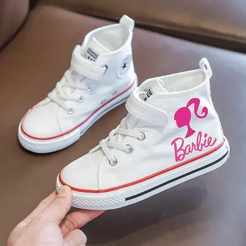 Chaussures Barbie pour enfants, baskets montantes en toile décontractées pour filles, chaussures
