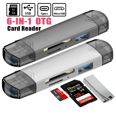 OTG Type C SD TF Card Reader 7 in 1 USB 3.0 Micro USB Flash Drive Adapter 5Gbps High Speed Transfer