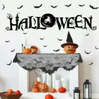 Halloween Spitze Spinnennetz Tisch läufer Skelett Schädel schwarz Tischdecke schwarz Kamin Stoff Haus Requisite Halloween Dekoration