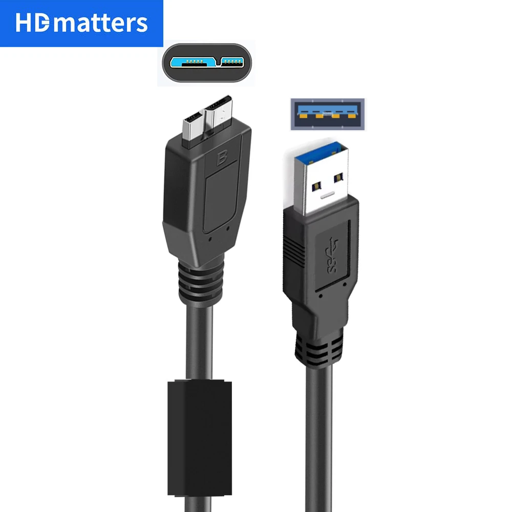 Micro USB 3,0 Kabel Kabel USB 3,0 A Stecker zu Micro-B Kabel USB 3,0 externes HDD Kabel USB Datenkabel für WD Toshiba Seagate Lacie Image
