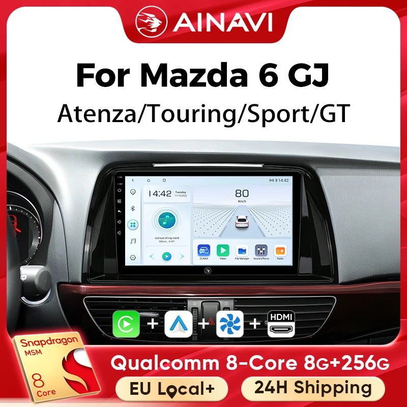 Ainavi Auto-Multimedia-Player Für Mazda 6 GJ Atenza 2013 2014 2015 Touring Sport GT drahtlose Carplay Android Auto 4G wifi 2din Image