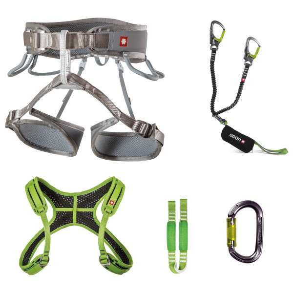 Ocun - Via Ferrata Twist+Chest Set - Kletterset Gr M-XL grau/grün