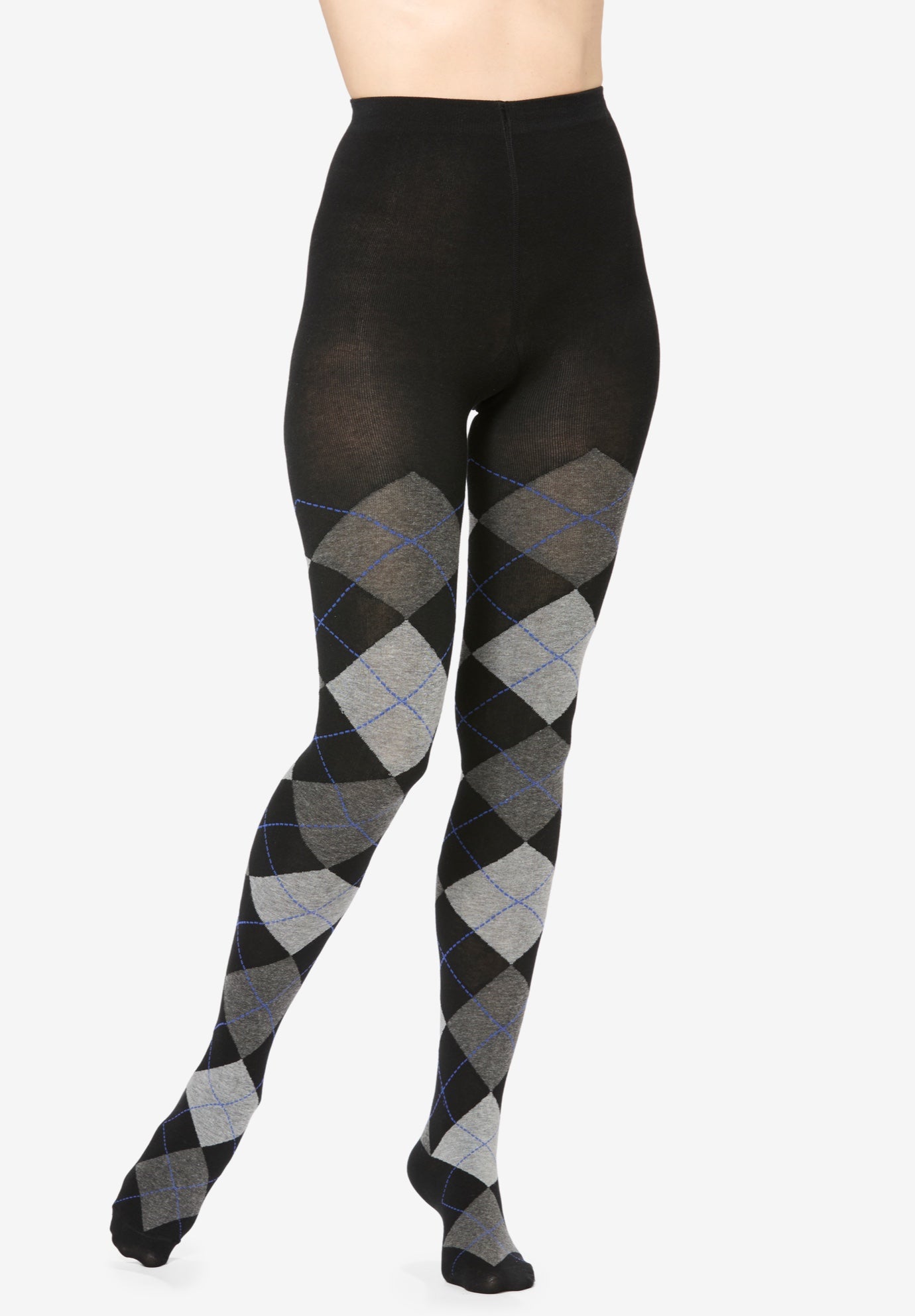 Plus Size Women's MeMoi Sweater Tights by MeMoi in Argyle (Size 1X-2X)