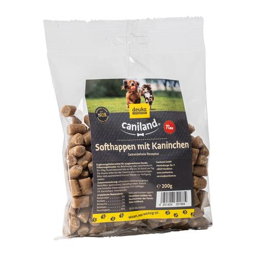 Sparpaket: 4x 200g Caniland Softhappen Getreidefrei mit Kaninchen Hundesnacks