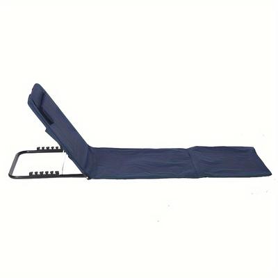 TEMU Totbang Adjustable Folding Beach Chair - 600d Oxford Fabric, 5-position Recline, Moisture-proof Outdoor Camping Lounger, Blue, & Portable For Beach, Picnic, Or Surfing Image