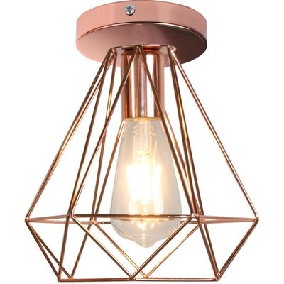 Axhup - Deckenlampe, Deckenleuchte im Retro Look, Material: Stahl, Farbe: Schwarz, Fassung: E27 Image