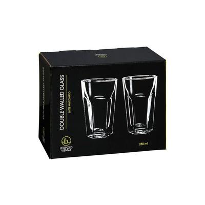 1x2 Leopold Vienna Glas Latte Macchiato doppelwandig LV01516