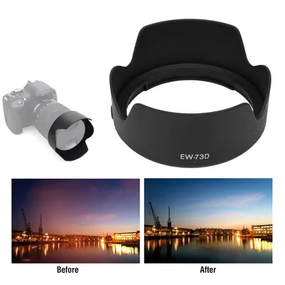 Kamera-Gegenlichtblende, Gegenlichtblende EW-73D, hochwertiger Kamera-Gegenlichtblende aus Kunststoff für Canon EF S 18–135 mm f/3,5–5,6 IS USM Gegenlichtblende