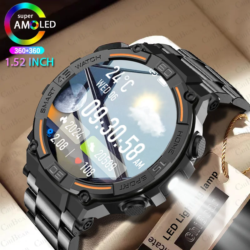 Für Huawei Militär neue Smartwatch Männer Sport Fitness Track LED Licht 360*360 HD-Bildschirm Herzfrequenz Bluetooth Anruf Smartwatch Image