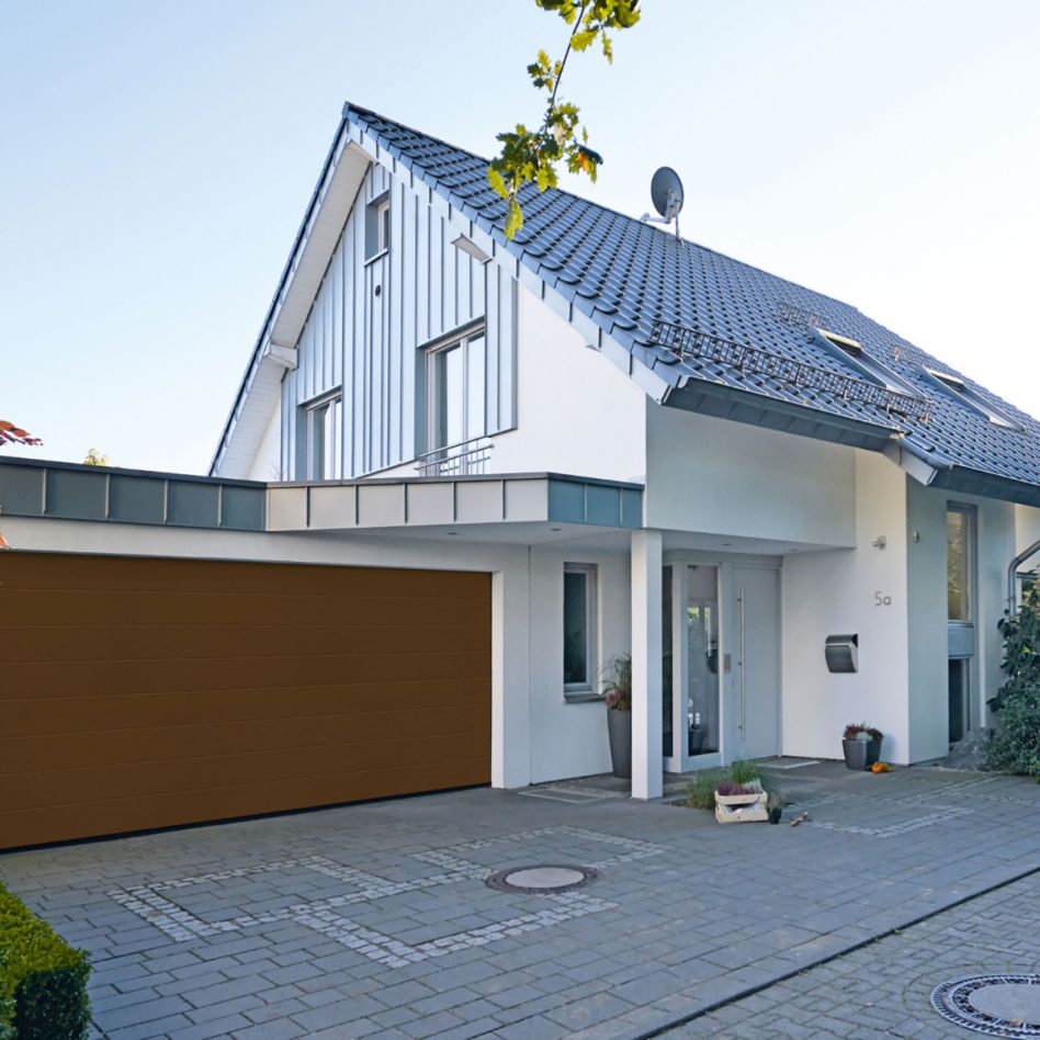 HÖRMANN Sektionaltor LPU42 mit Zarge M-Sicke terrabraun, Zarge mit L-Beschlag, 2190x2080 mm Image