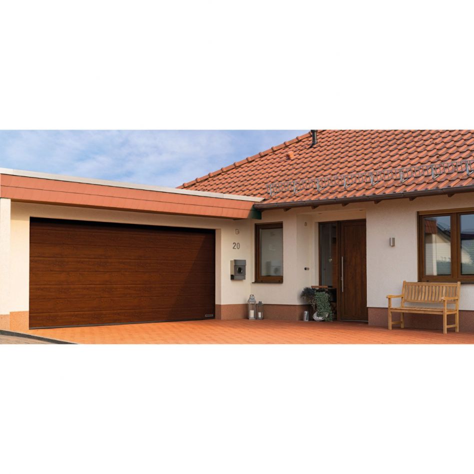 HÖRMANN Sektionaltor LPU42 mit Zarge M-Sicke dark oak, Zarge mit L-Beschlag, 2315x1900 mm Image