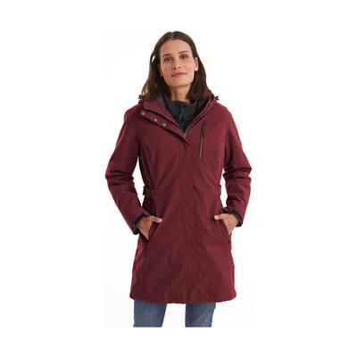 Parka KILLTEC "KOW 165 WMN PRK", Damen, Gr. 48, rot (weinrot), Oberstoff: 100% Polyester, Futter: 100% Polyester, Wattierung: 100% Polyester, sportlich, Jacken, Wasser- und winddichter Parka mit Teddyfleece und abnehmbarer Kapuze Image