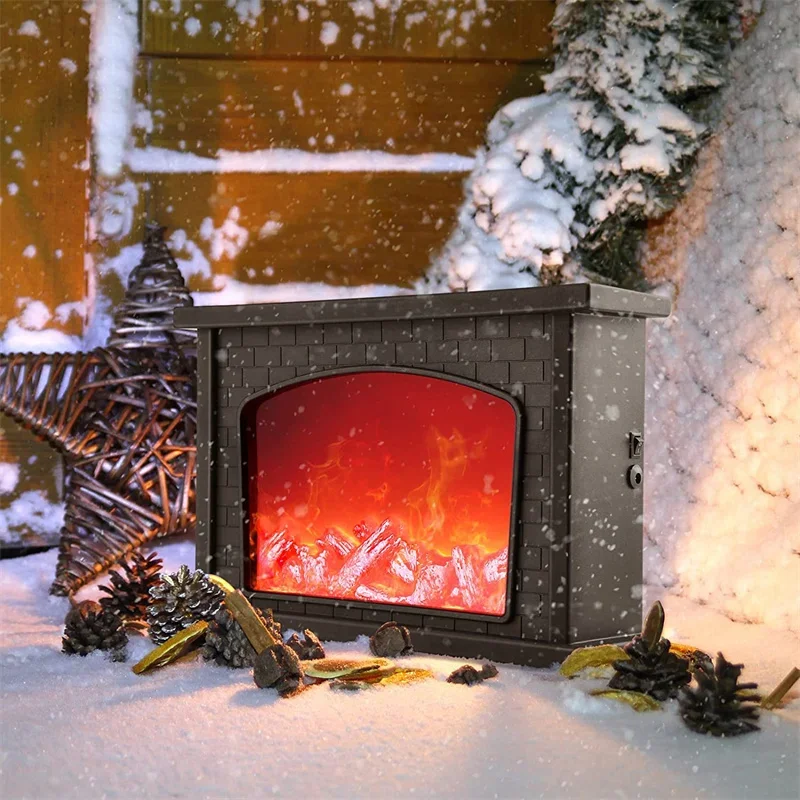 LED-Flammenlaternenlampen, dekorativer Kamin, simulierter Flammeneffekt, flammenloses Licht, Innenhof, Zimmer, Tischplatte, Festival-Dekoration, Geschenk Image