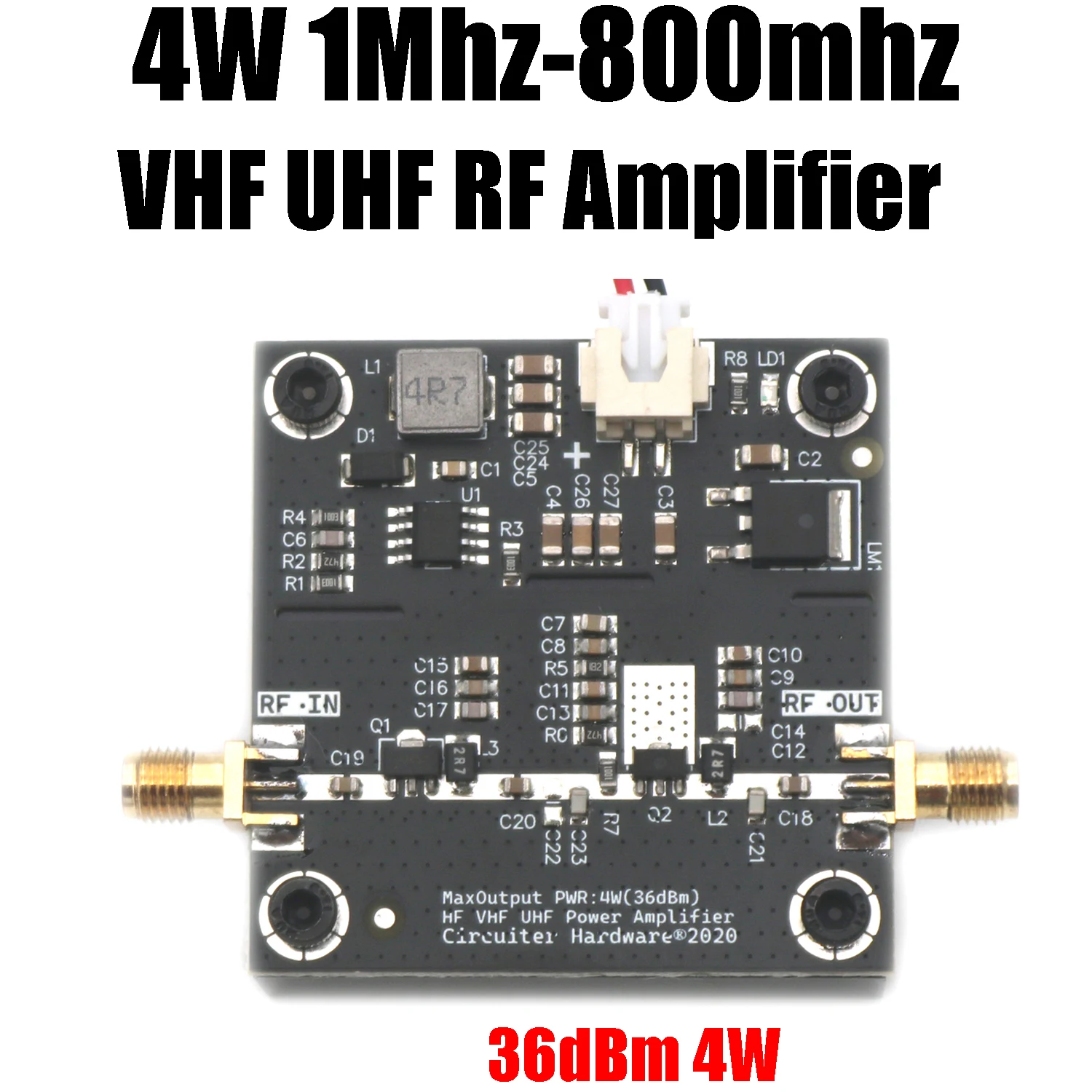 1-800 Mhz VHF UHF 4 W breitband Power Verstärker FÜR RF Ham Radio HF FM Sender Walkie Talkie kurzwelle sub1G EMC Image