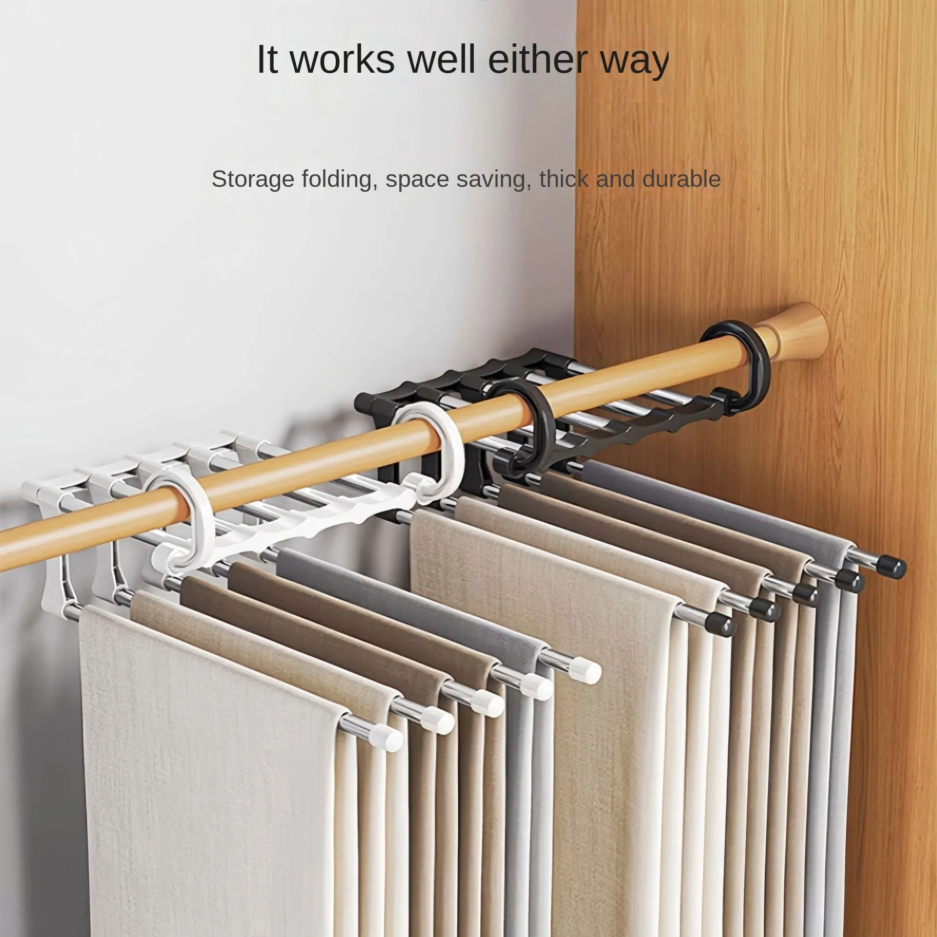 1pc Edelstahl versenkbare und faltbare multifunktion ale mehr schicht ige Hosen Rack Kleider schrank Lagerung 1pc Edelstahl Retr