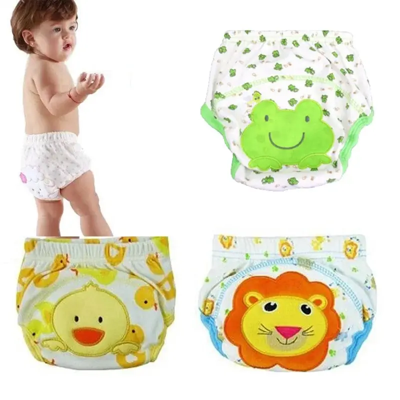 Baby Baumwolle Lernen Hosen Windel Tasche Stoff Windel Wasserdichte Training Hosen Atmungsaktive Baby Waschbar Cartoon Windel Hosen Image