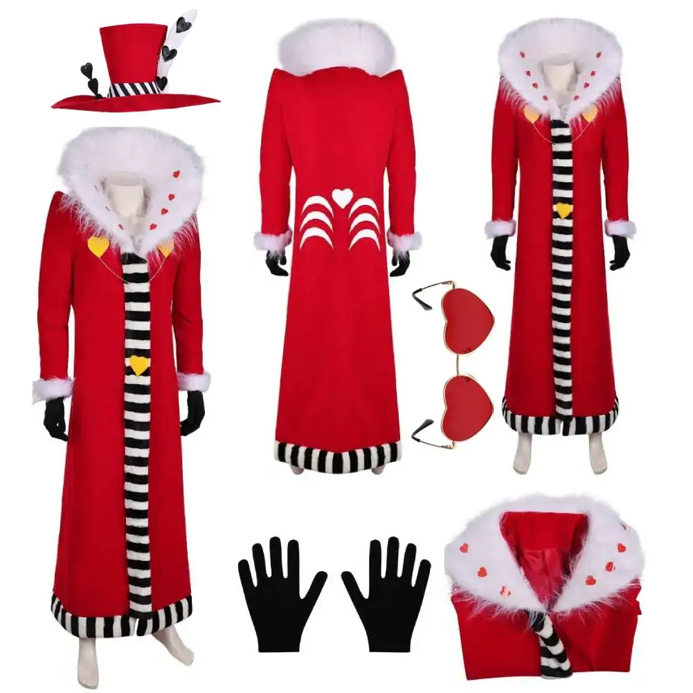 Valentino Cosplay Fantasy Hut Kostüm Männlich Roleplay Männer Outfits Mantel Jacke Handschuhe Halloween Karneval Anzug Image