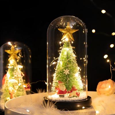 Cedar Window Decorations LED Glass Cover Ornaments Decorations LED Glass Christmas Ornaments Christmas Gift