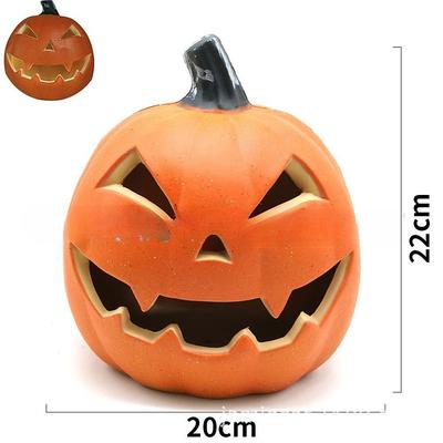 Halloween Pumpkin Decorations Outdoor Garden Decorations LED Lantern Scene Layout With Many Expressions Funny Pumpkin Lantern Decoration Easter Hollow Big Pumpkin Glowing