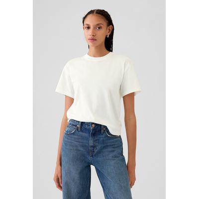 Gap Womens White Crew Neck Short Sleeve Oversized T-Shirt - White