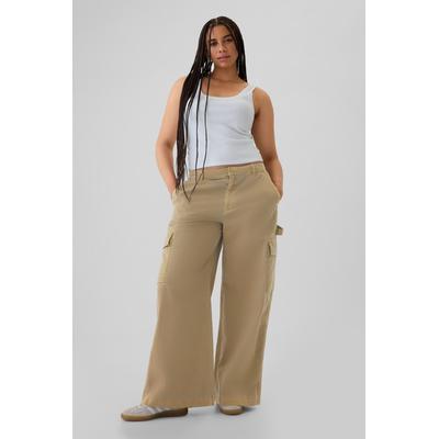 Gap Womens Brown Mid Rise Cotton Baggy Cargo Trousers - Brown