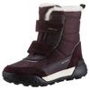 Winterstiefel GEOX "J TREKKYUP GIRL B ABX", Kinder, Gr. 30, lila (dunkellila), Textil, Veloursleder, Lederimitat, Glitzer, casual, Schuhe, Klettstiefel, Snowboots, Winterstiefel mit Warmfutter